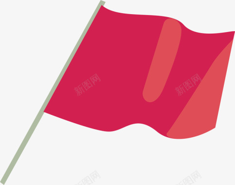 UI卡通手绘红旗案矢量图图标图标