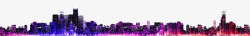 紫色都市立体字画素材