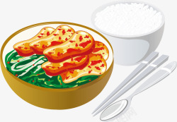 青菜红烧肉素材