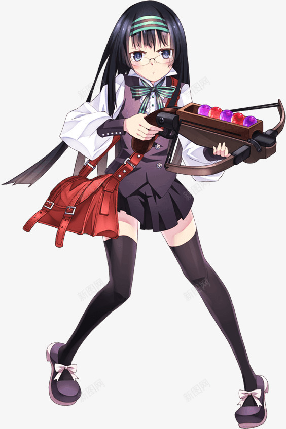 动漫少女小萝莉手拿武器png免抠素材_88icon https://88icon.com 少女 武器