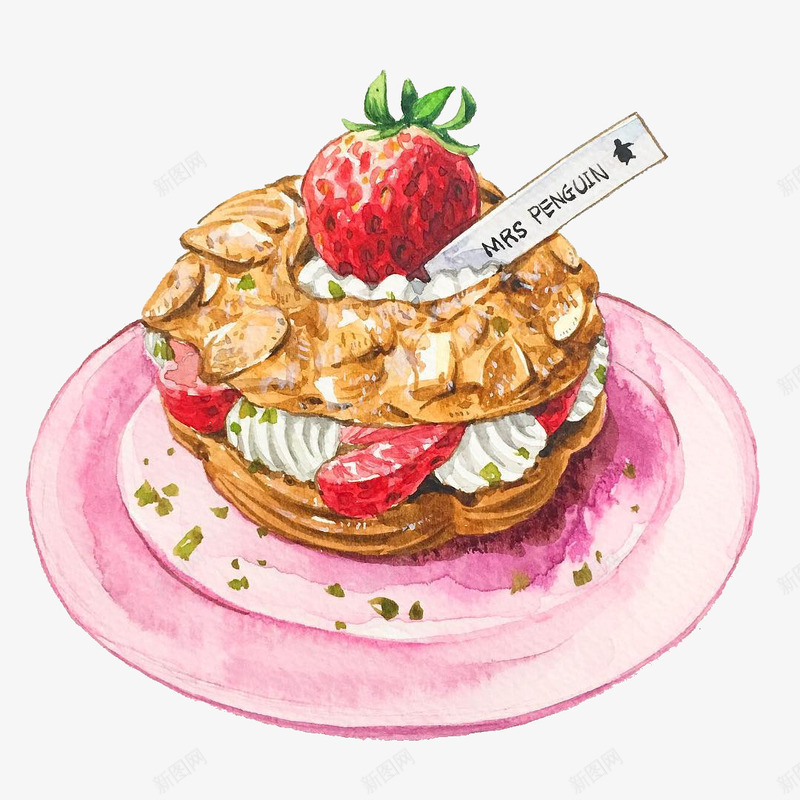 手絵草莓鮮奶油泡芙png免抠素材_88icon https://88icon.com 卡通 手絵 甜品 食物