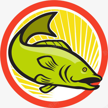 中元节卡通素材鲜鱼图标图标