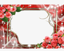 唯美浪漫玫瑰拍照框素材
