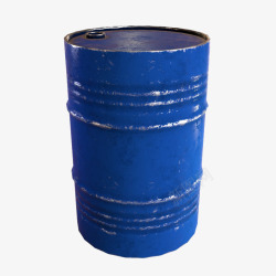 圆柱桶一个破旧蓝色大桶圆柱形机油桶高清图片