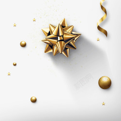 金色铃铛贺卡新年圣诞土豪金贺卡装饰高清图片