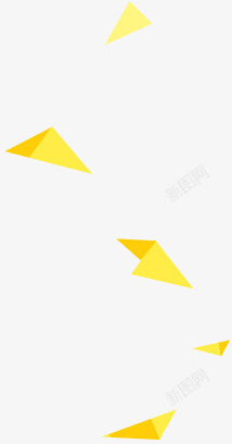 黄色几何三角形背景图素材