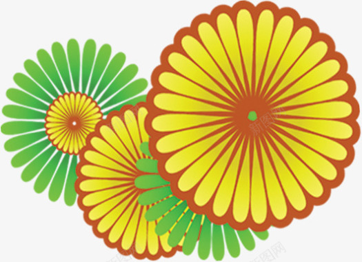 文艺背景黄绿色文艺花朵图标图标
