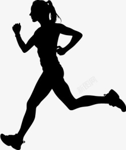 女子跑步矢量图跑步人物剪影高清图片