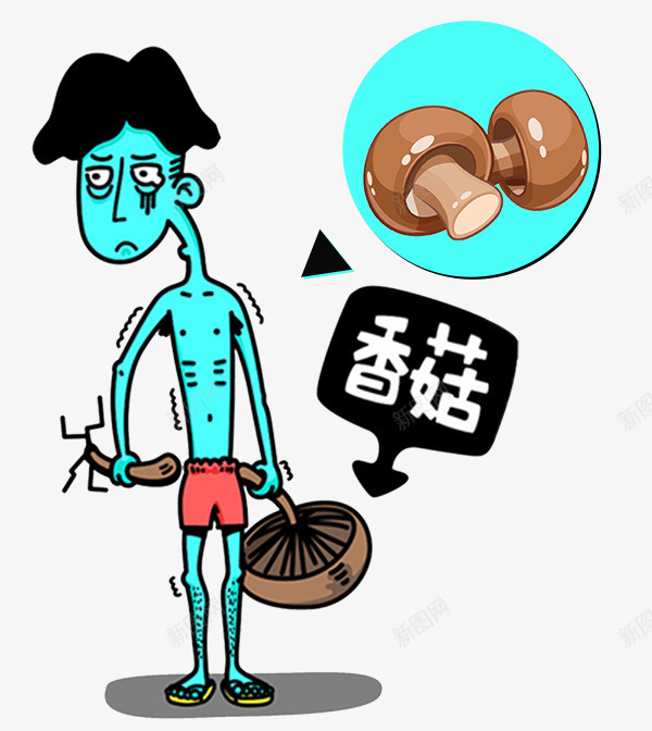 蓝瘦香菇png免抠素材_88icon https://88icon.com 卡通香菇 瘦骨伶仃 网络红人 蓝瘦香菇 青菜 香菇