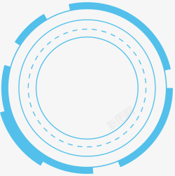 水波纹图标图形圆形科技感装饰框图标高清图片