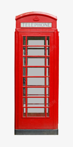 红色复古电话亭素材