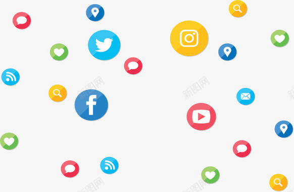 社交软件介绍网络社交媒体图标矢量图图标