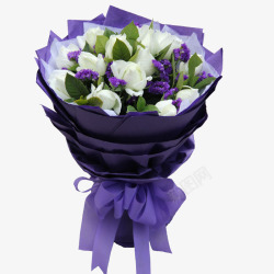 紫色白色花束素材