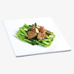 家常菜菜单折页一盘子美味的菜心炒肉菜品高清图片