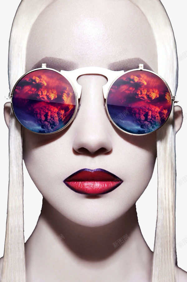 戴眼镜少女png免抠素材_88icon https://88icon.com 戴眼镜 白发 美妆