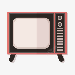 红色电视机红黑色的老式电视机矢量图高清图片