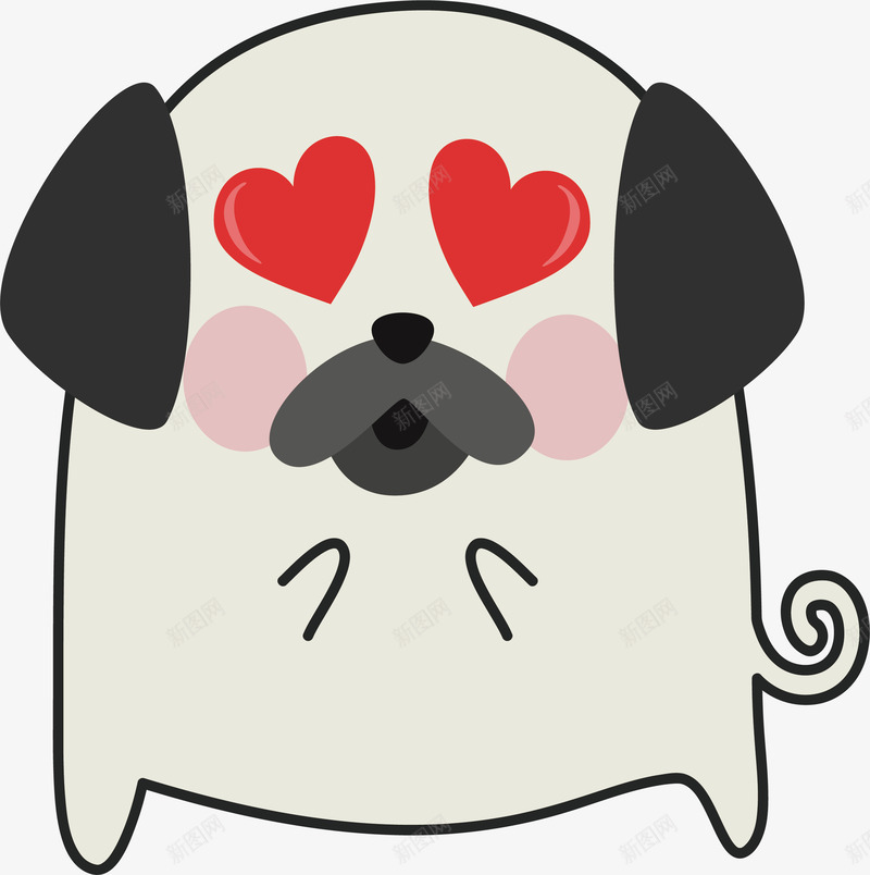 桃心眼的小狗png免抠素材_88icon https://88icon.com 可爱小狗 小狗 桃心眼 犯花痴 矢量png 花痴脸
