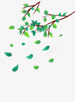 树叶树枝春天绿色素材