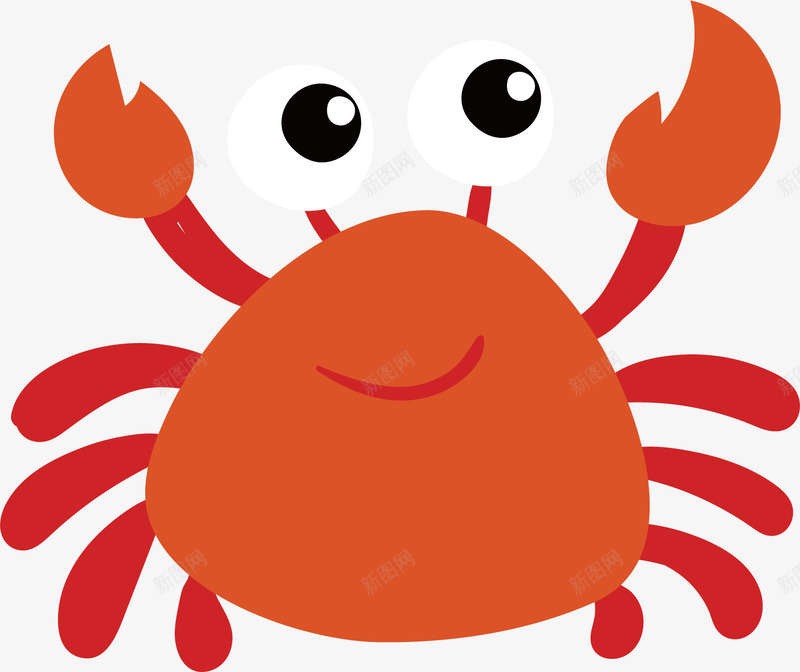 可爱的小螃蟹矢量图ai免抠素材_88icon https://88icon.com 卡通动物 卡通手绘 可爱 小眼睛 小螃蟹 水彩画 装饰图案 矢量图
