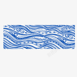 海浪纹理蓝色古典素材
