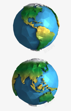 低至3折起低多边形地球3d模型高清图片