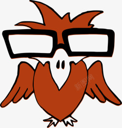 卡通戴着眼镜的鹰素材