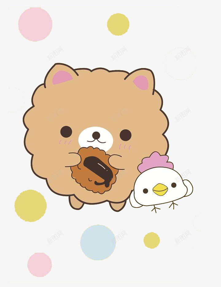羊驼和小鸡png免抠素材_88icon https://88icon.com 可爱 小绵羊 小鸡 搞怪 萌宠