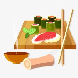 芒果鳗鱼寿司日式食物矢量图高清图片