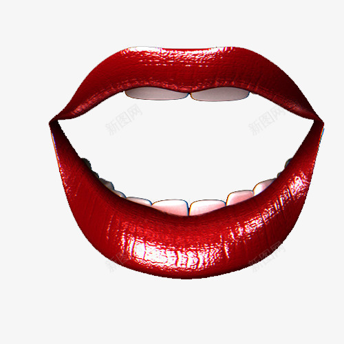 红色性感嘴唇png免抠素材_88icon https://88icon.com 张嘴 性感 牙齿 红唇