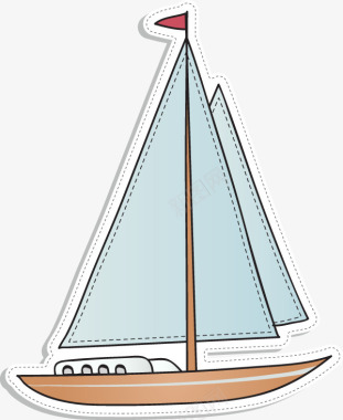 船蓝色卡通小船图标图标