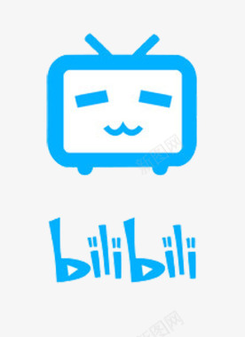 蓝色科技背景蓝色小电视bilibili图标图标