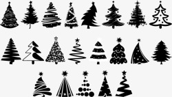 圣诞树剪影圣诞树黑色剪影高清图片