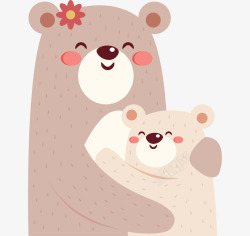 缠花的手手绘熊熊母子高清图片