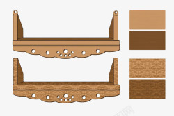 木板复古置物架素材