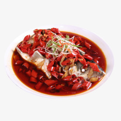 产品实物传统美食辣椒花鲢鱼素材