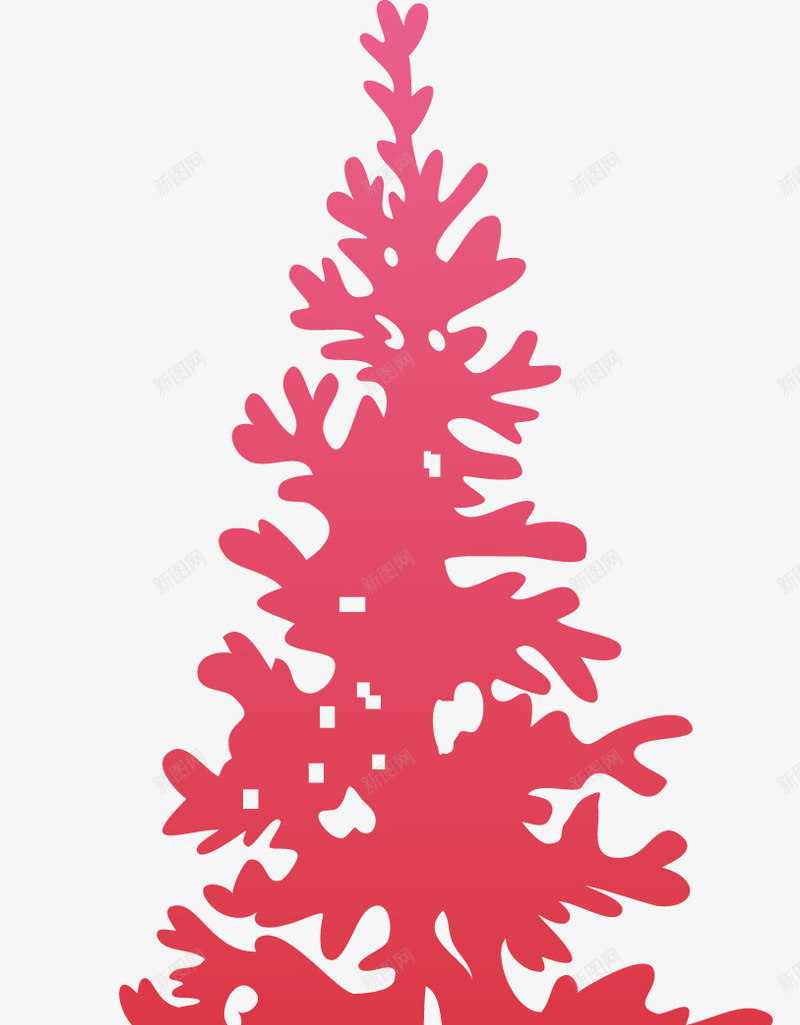 圣诞树元素png免抠素材_88icon https://88icon.com 不规则图形 圣诞节 平安夜 扁平化风格 红色