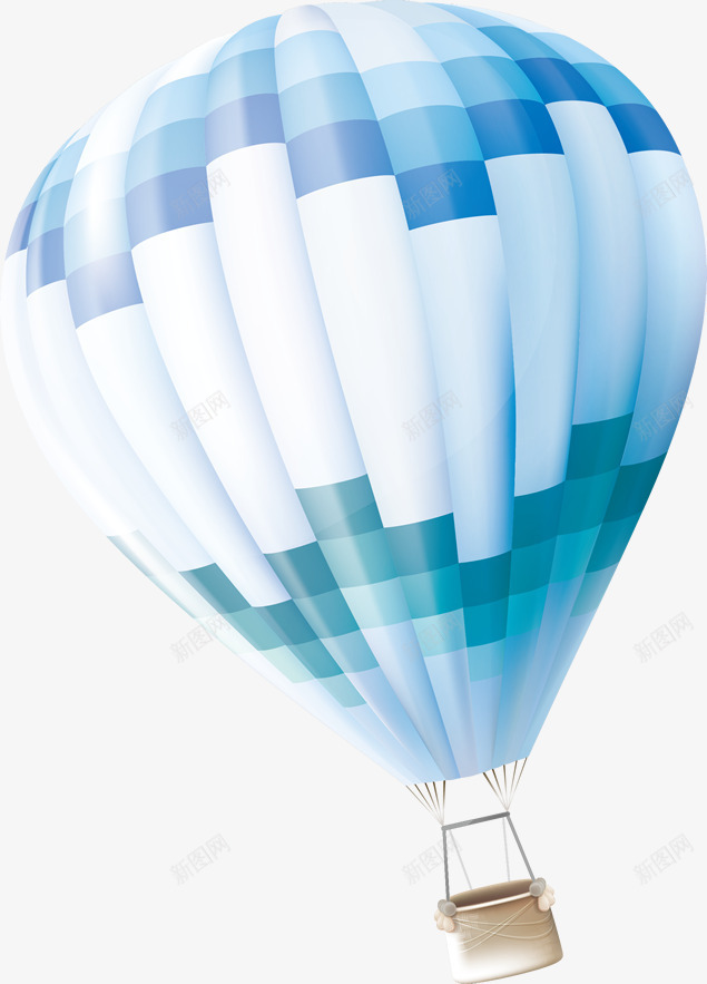 蓝白色的热气球png免抠素材_88icon https://88icon.com 浪漫 热气球 白色 空气球 蓝色