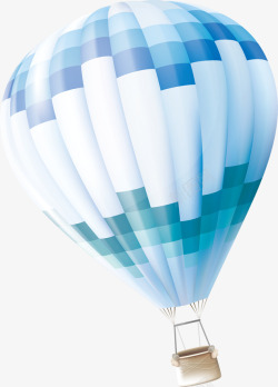 蓝色的气球蓝白色的热气球高清图片