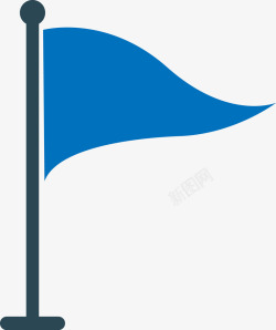 蓝色三角形旗子图图标图标