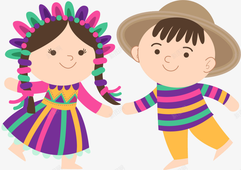卡通手绘跳舞的孩子png免抠素材_88icon https://88icon.com 创意 动漫动画 卡通手绘 情侣装 简约 跳舞的孩子