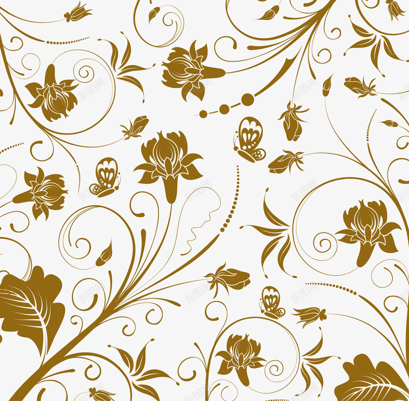 花纹底纹矢量图eps免抠素材_88icon https://88icon.com 印花 咖啡色 墙纸 墙纸装饰 壁纸 复古 深色 爱国壁纸 矢量图 精美花纹 纹理 花朵 花纹底纹 花纹背景 花藤 花边 装饰图案 设计素材