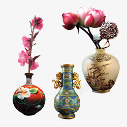 传统花朵花纹背景图片花瓶高清图片