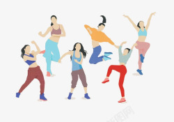 卡通女人跳舞运动素材