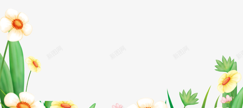 卡通花草边框纹理png免抠素材_88icon https://88icon.com 免抠PNG 卡通 花草 边框纹理