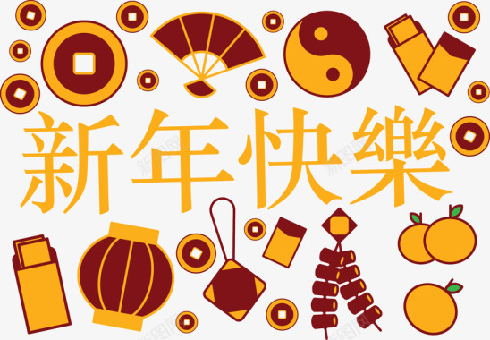 节庆爆竹中国新年图标矢量图图标