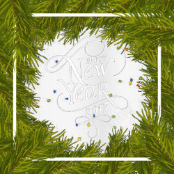 2017新年快乐绿色们素材