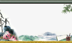 荷花背景墙中国风背景高清图片