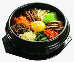 传统料理韩国石锅拌饭高清图片