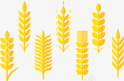 金黄色的稻谷金黄色麦穗图标高清图片