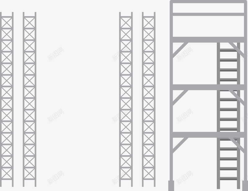 PPT信息图元素png免抠素材_88icon https://88icon.com PPT 信息图 商业 建筑工地架子 建筑铁架 插画 梯子 舞台铁架